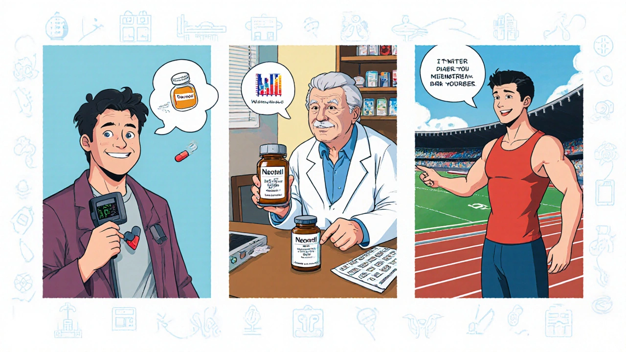 Three anime panels portray different transplant patients choosing personalized immunosuppressant regimens.