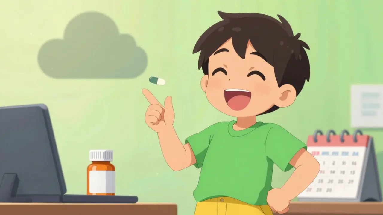 Cheerful anime person enjoying life, symbolizing better mood and no weight gain.