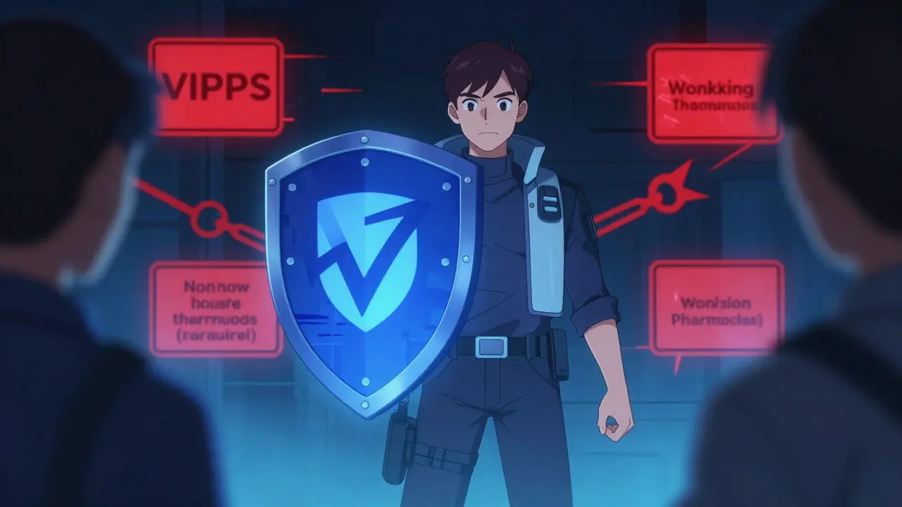 Anime guardian protecting against fake online pharmacies