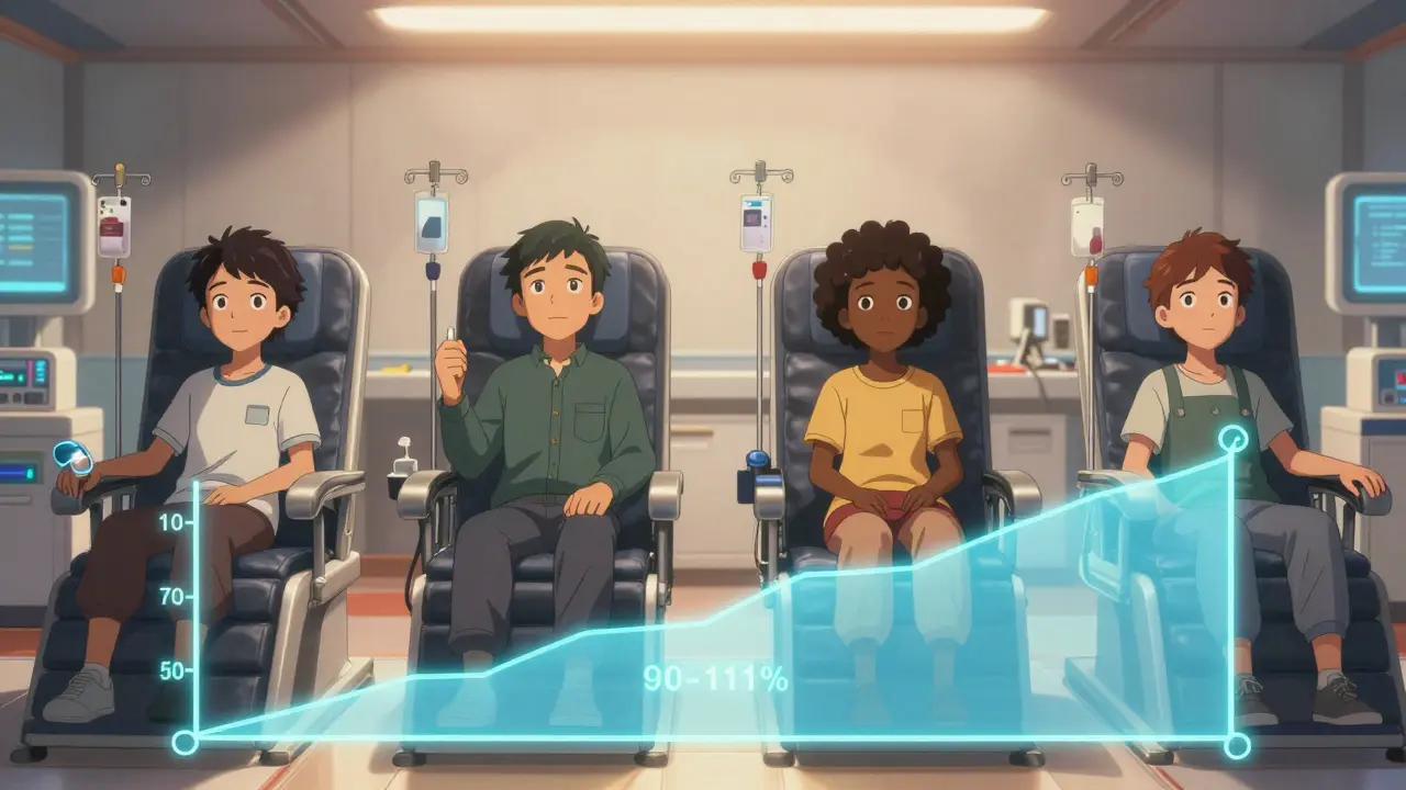 Anime patients in a clinical trial setting with safety data visuals.