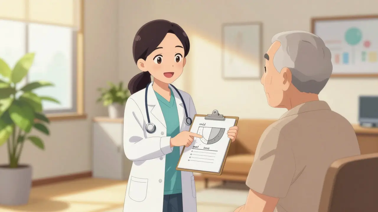 Doctor explaining thyroid treatment options to patient
